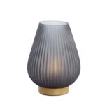 Laualamp Tajera Ø21cm patareidega suitsune klaas