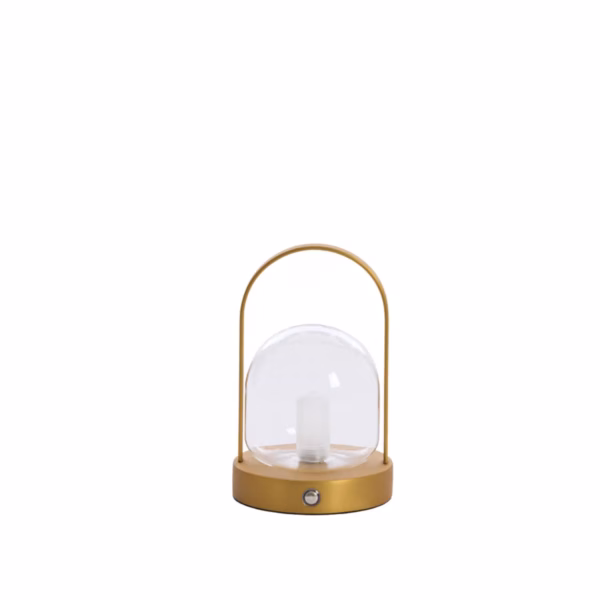 Yeremi table lamp LED glass clear+antique bronze