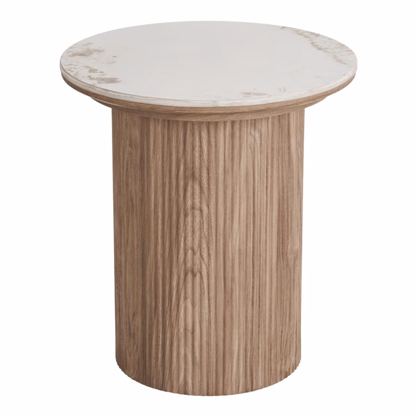 Athens side table white/dark brown