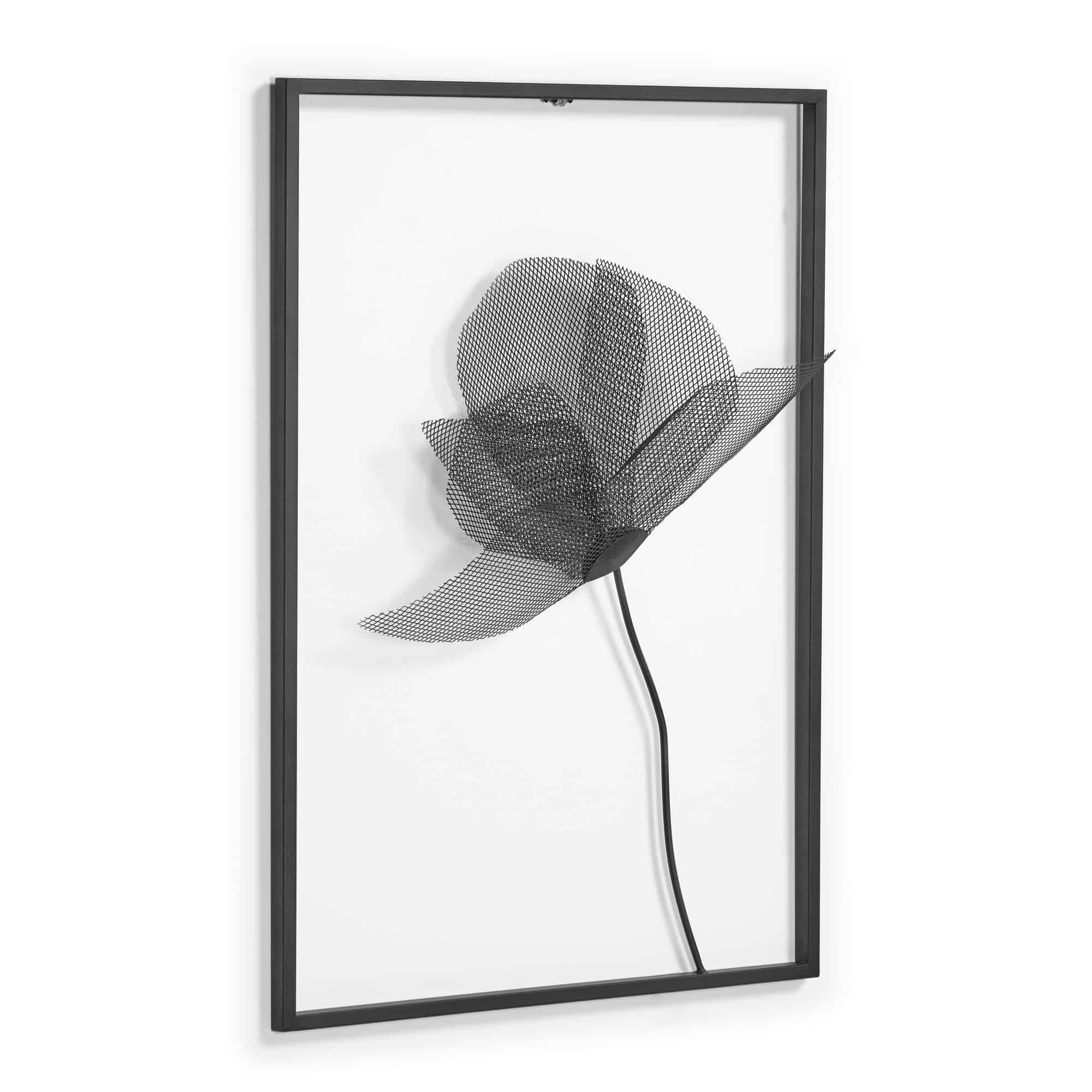 Nakita mustast metallist lillega pilt 40 x 46 cm