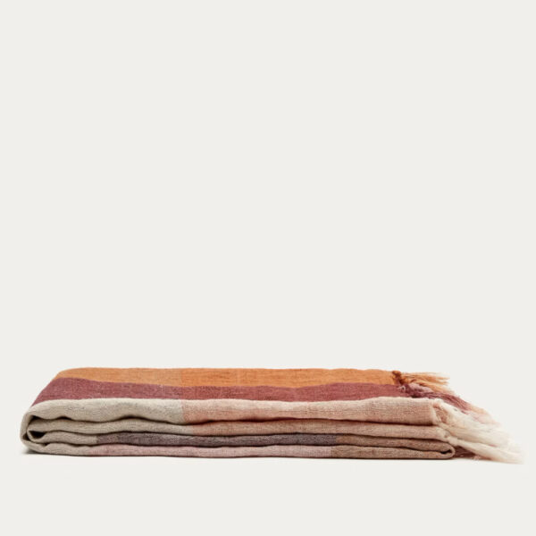 Calonge linane rätik pleed 130x170cm terrakota